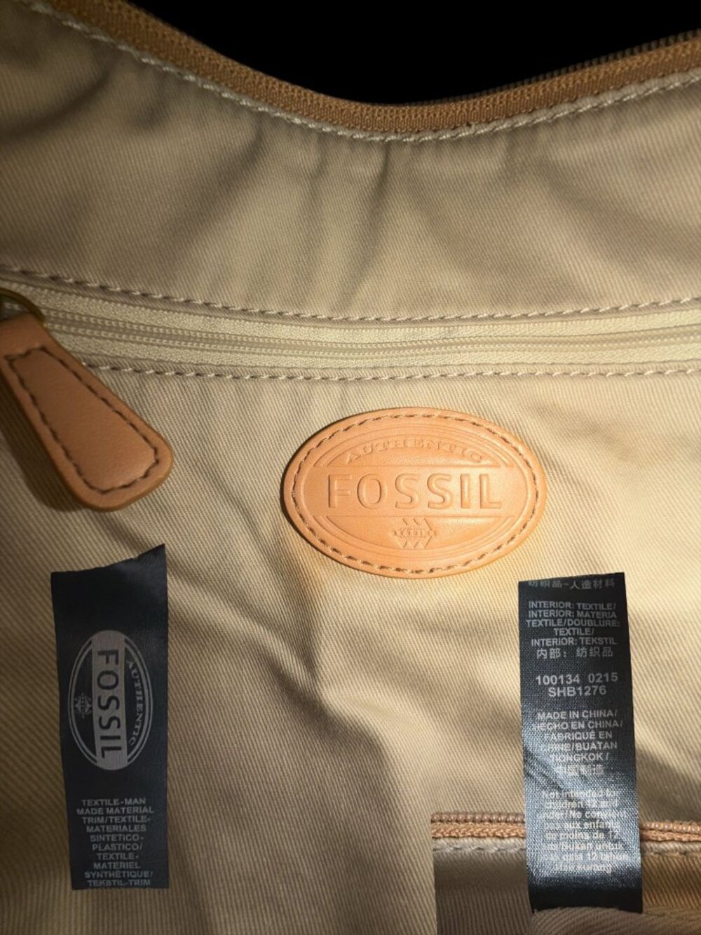 VTG Fossil Issue No 1954 Explorer Series Crossbody Striped Canvas Tan Bag VEGAN - Picture 10 of 10